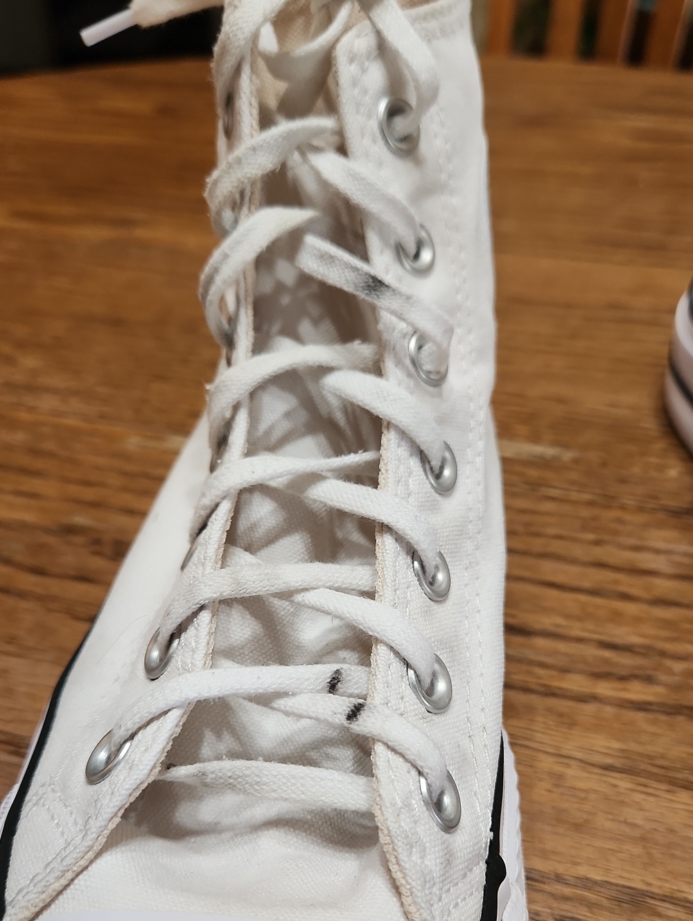 Converse White All Star Hi Top Sneakers Size 7.5 - Picture 7 of 12